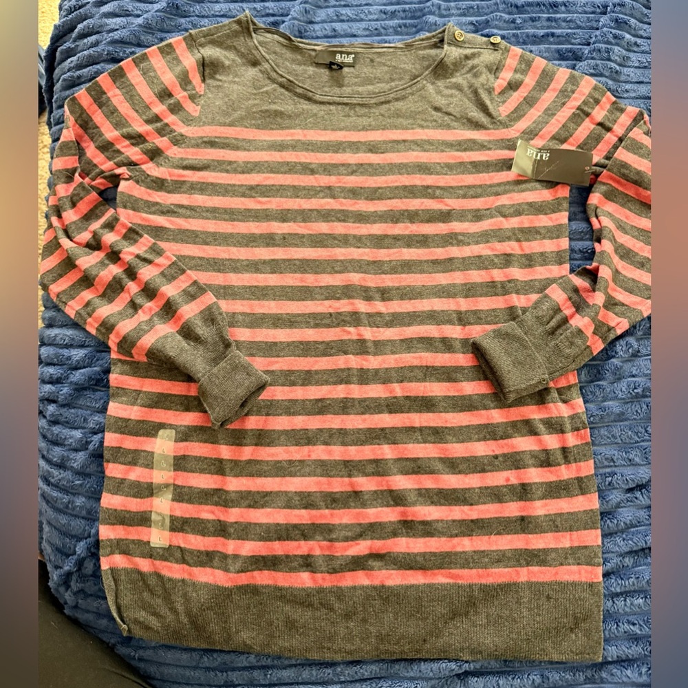 a.n.a Charcoal and Rose Knit Top